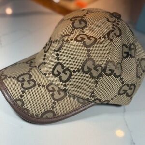 Gucci Beige and Brown Monogram Cap